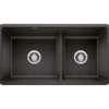 Blanco Precis 33" Undermount Granite Composite Kitchen Sink, Silgranit, 60/40 Double Bowl, Anthracite, 442525