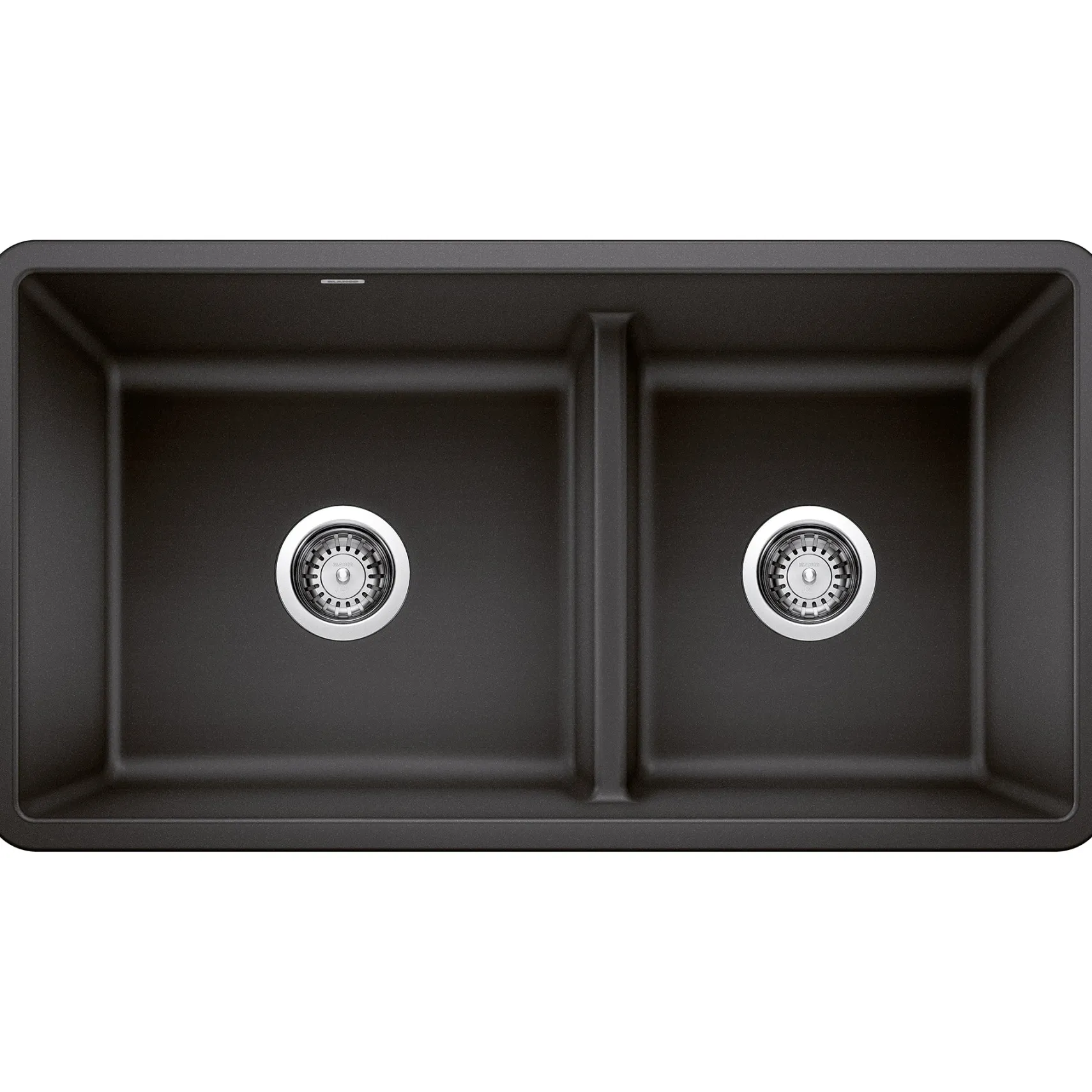 Blanco Precis 33" Undermount Granite Composite Kitchen Sink, Silgranit, 60/40 Double Bowl, Anthracite, 442525