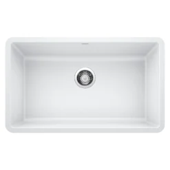 Blanco Precis 30" Undermount Granite Composite Kitchen Sink, Silgranit, White, 442533