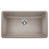 Blanco Precis 32" Undermount Granite Composite Kitchen Sink, Silgranit, Truffle, 441297