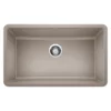 Blanco Precis 30" Undermount Granite Composite Kitchen Sink, Silgranit, Truffle, 442531
