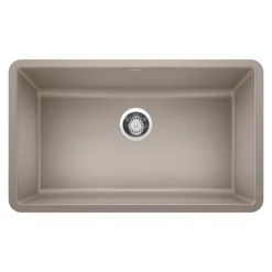 Blanco Precis 30" Undermount Granite Composite Kitchen Sink, Silgranit, Truffle, 442531