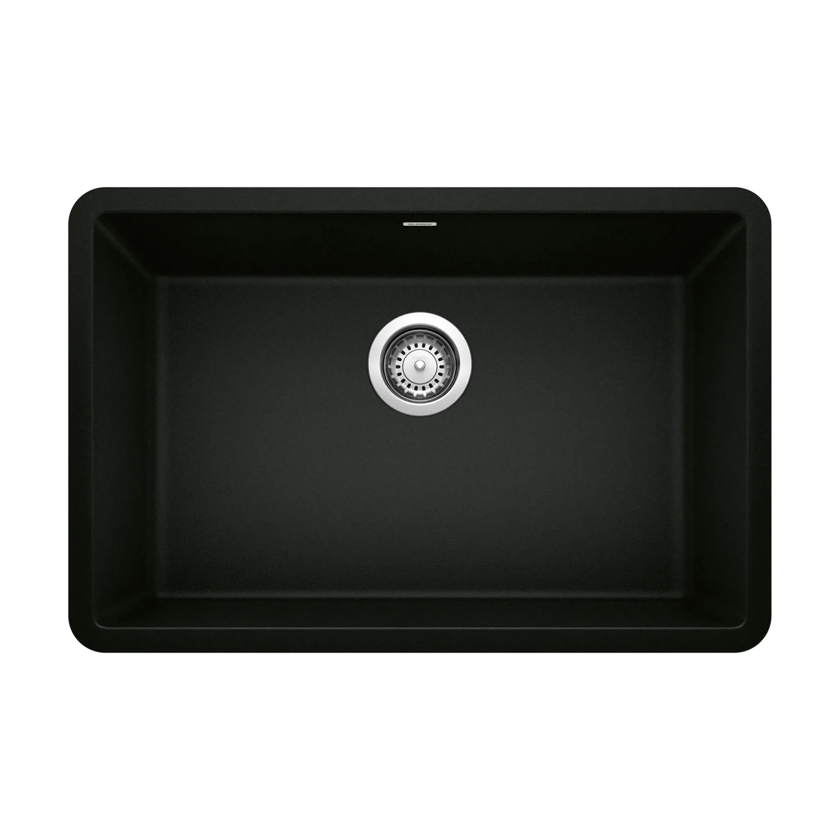 Blanco Precis 27" Undermount Granite Composite Kitchen Sink, Silgranit, Coal Black, 442930