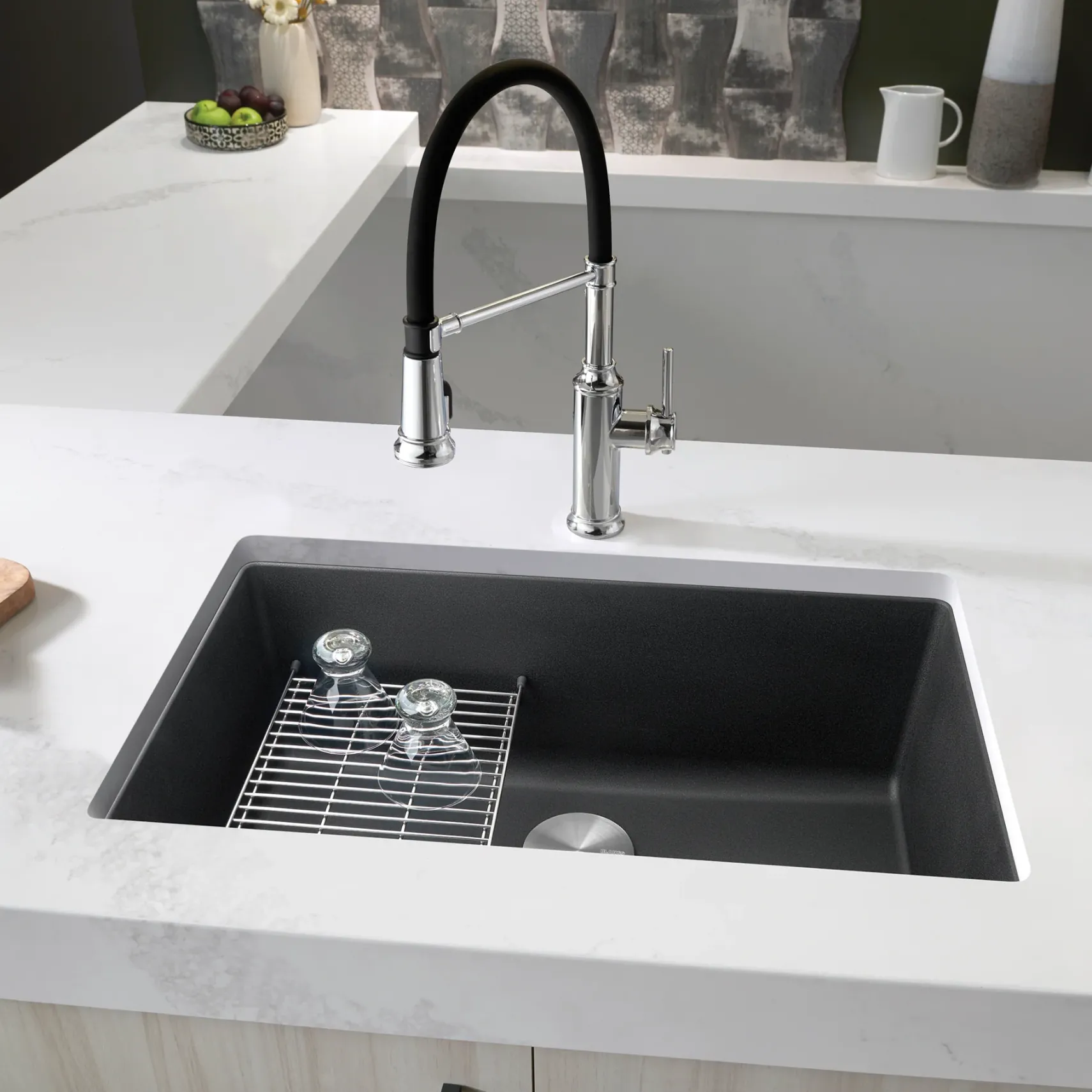 Blanco Precis 30" Undermount Granite Composite Kitchen Sink, Silgranit, Anthracite, 442534