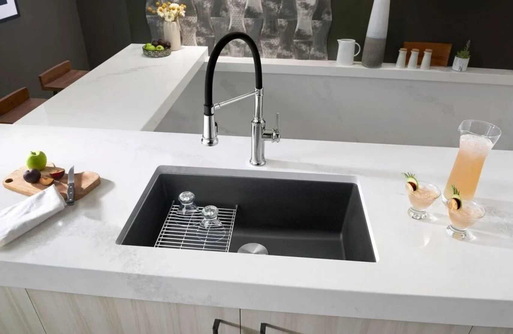 Blanco Precis 30" Undermount Granite Composite Kitchen Sink, Silgranit, Anthracite, 442534
