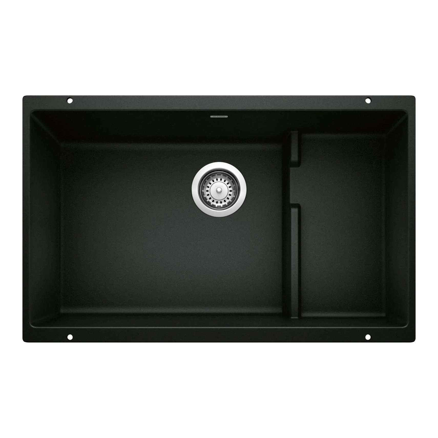 Blanco Precis 29" Undermount Granite Composite Kitchen Sink, Silgranit, Coal Black, 442934