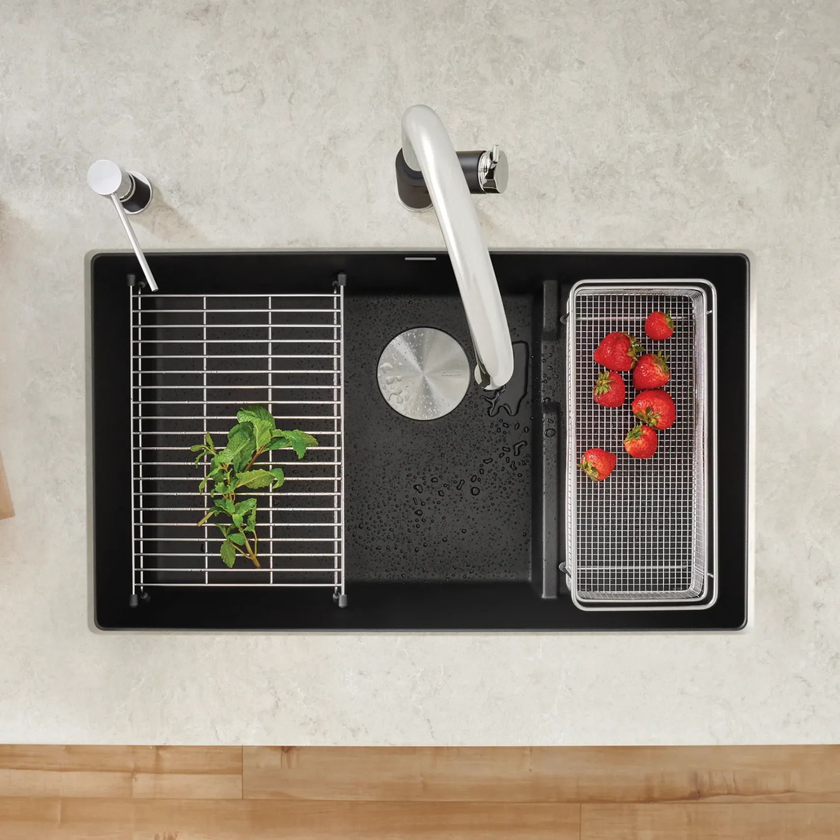 Blanco Precis 29" Undermount Granite Composite Kitchen Sink, Silgranit, Coal Black, 442934