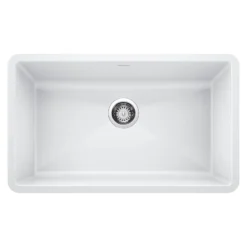 Blanco Precis 32" Undermount Granite Composite Kitchen Sink, Silgranit, White, 440150