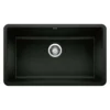 Blanco Precis 30" Undermount Granite Composite Kitchen Sink, Silgranit, Coal Black, 442931