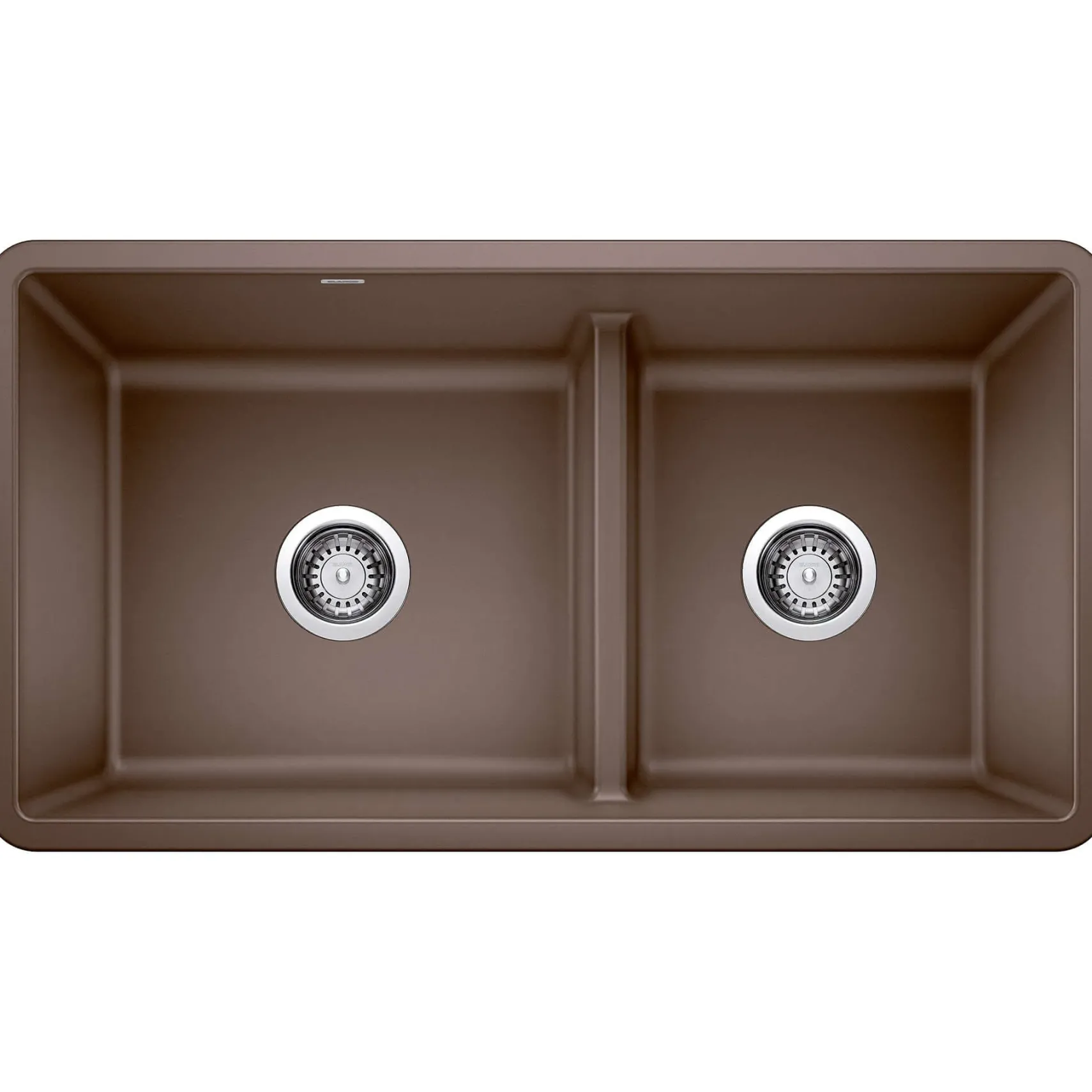 Blanco Precis 33" Undermount Granite Composite Kitchen Sink, Silgranit, 60/40 Double Bowl, Cafe, 442528