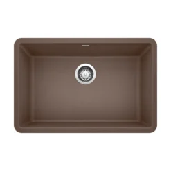 Blanco Precis 27" Undermount Granite Composite Kitchen Sink, Silgranit, Cafe, 522433
