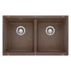 Blanco Precis 30" Undermount Granite Composite Kitchen Sink, Silgranit, 50/50 Double Bowl, Cafe, 516323