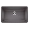 Blanco Precis 32" Undermount Granite Composite Kitchen Sink, Silgranit, Cinder, 441478