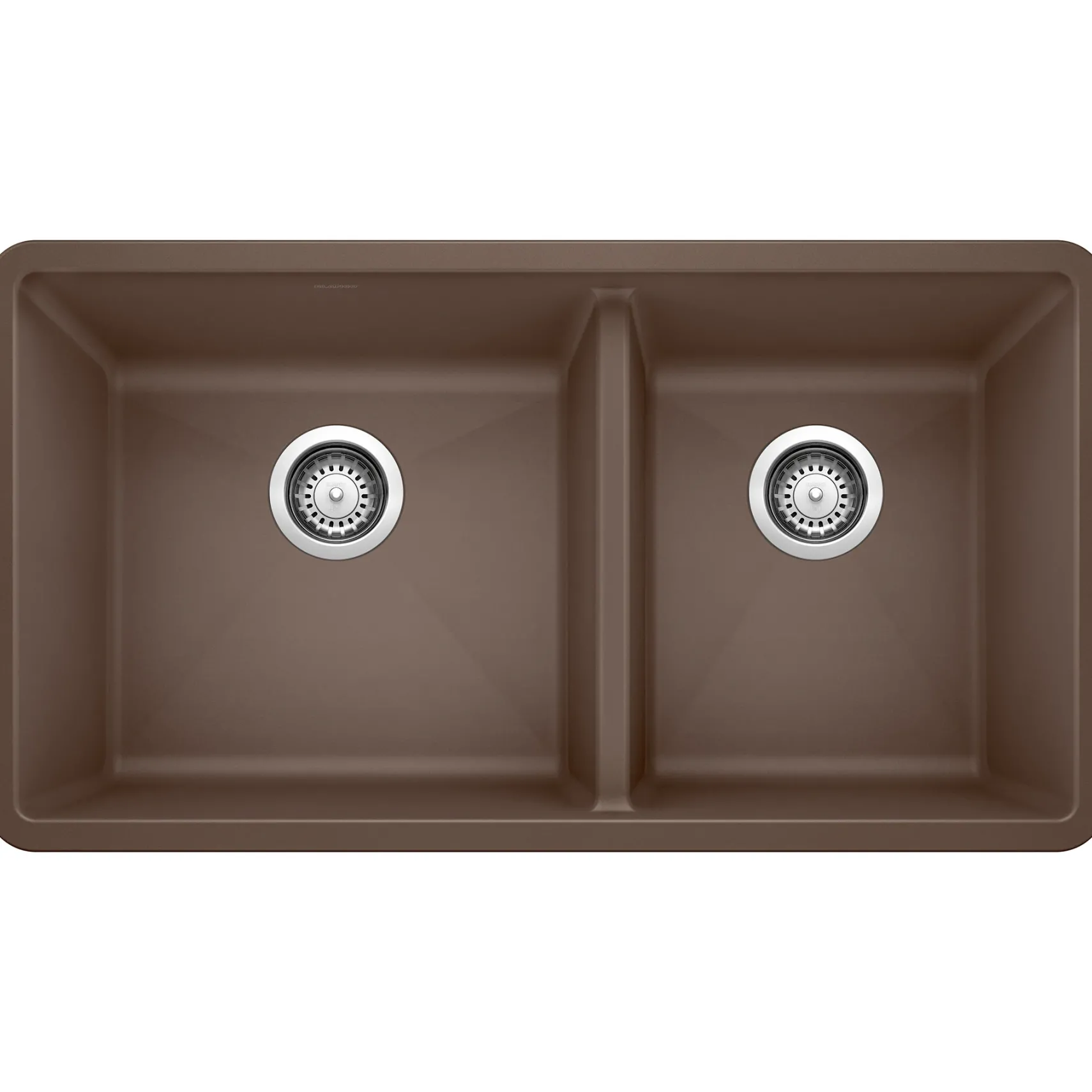 Blanco Precis 33" Undermount Granite Composite Kitchen Sink, Silgranit, 60/40 Double Bowl, Cafe, 441129
