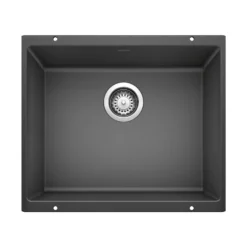 Blanco Precis 21" Undermount Granite Composite Kitchen Sink, Silgranit, Anthracite, 513428