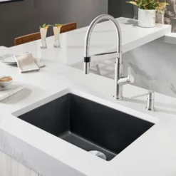 Blanco Precis 23" Undermount Granite Composite Kitchen Sink, Silgranit, Anthracite, 522258