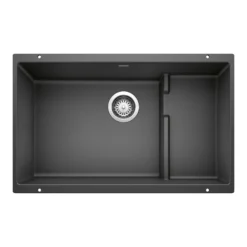Blanco Precis 29" Undermount Granite Composite Kitchen Sink with Accessories, Silgranit, Anthracite, 519450