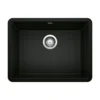 Blanco Precis 23" Undermount Granite Composite Kitchen Sink, Silgranit, Coal Black, 442928