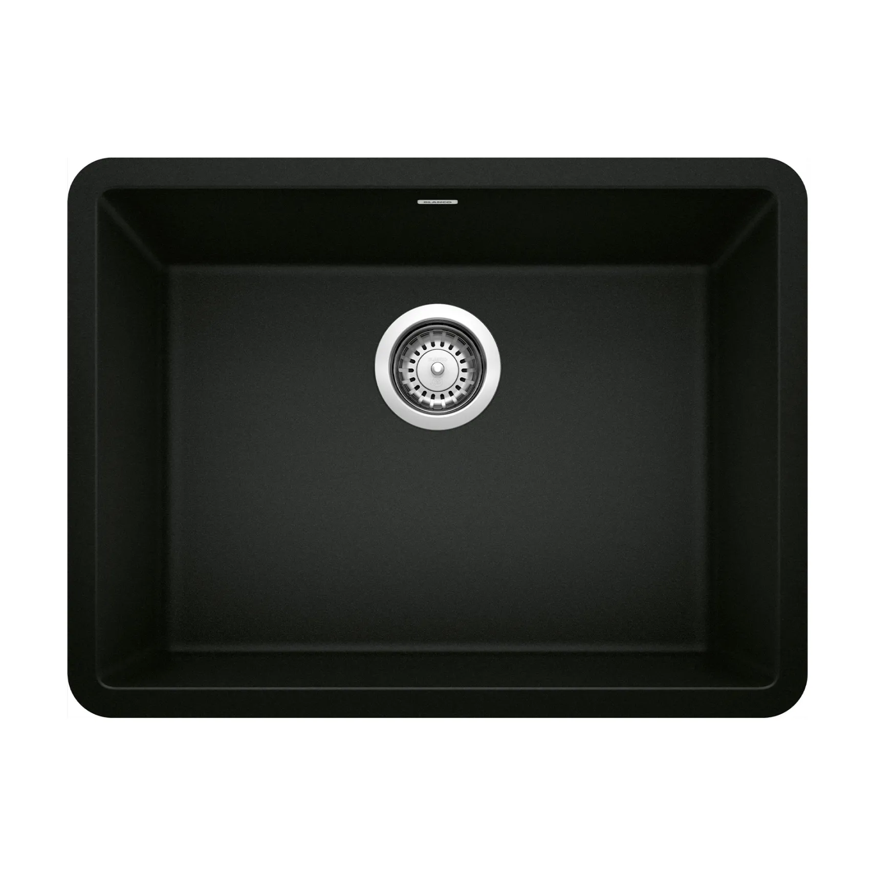 Blanco Precis 23" Undermount Granite Composite Kitchen Sink, Silgranit, Coal Black, 442928
