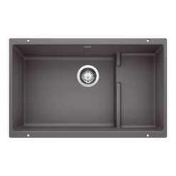Blanco Precis 29" Undermount Granite Composite Kitchen Sink with Accessories, Silgranit, Cinder, 519451