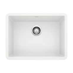 Blanco Precis 23" Undermount Granite Composite Kitchen Sink, Silgranit, White, 522414