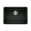 Blanco Precis 25" Undermount Granite Composite ADA Kitchen Sink, Silgranit, Coal Black, 442929
