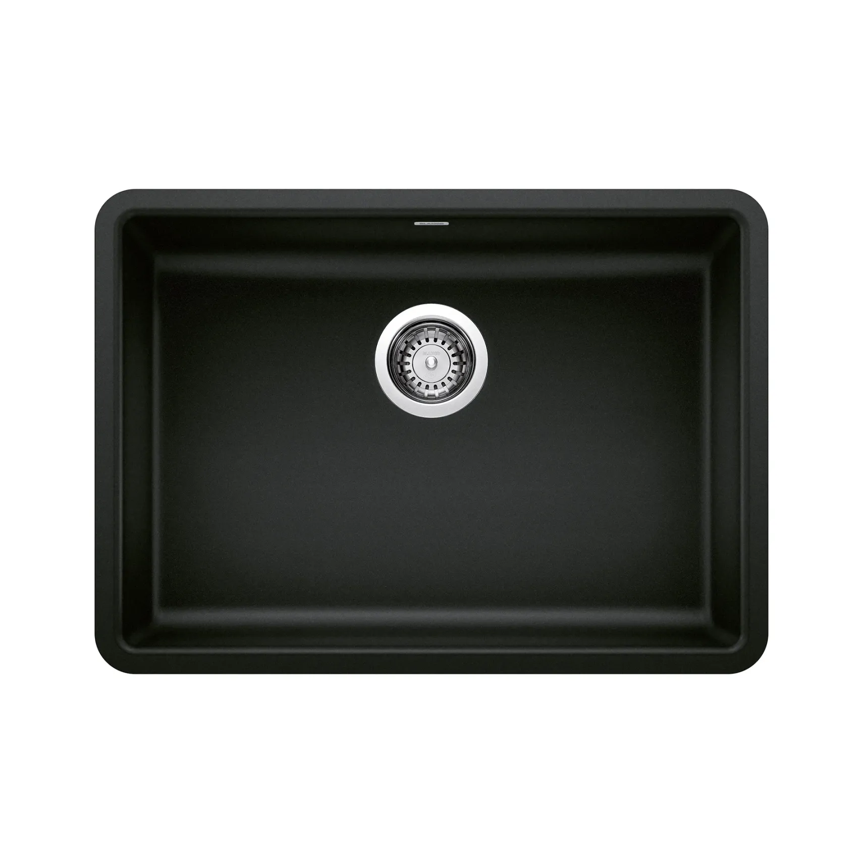 Blanco Precis 25" Undermount Granite Composite ADA Kitchen Sink, Silgranit, Coal Black, 442929