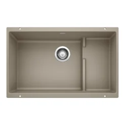 Blanco Precis 29" Undermount Granite Composite Kitchen Sink with Accessories, Silgranit, Truffle, 519456