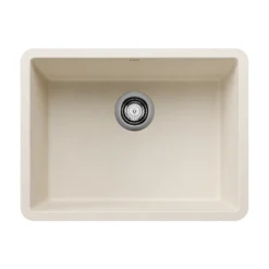 Blanco Precis 23" Undermount Silgranit Kitchen Sink, Soft White, No Faucet Hole, 527402