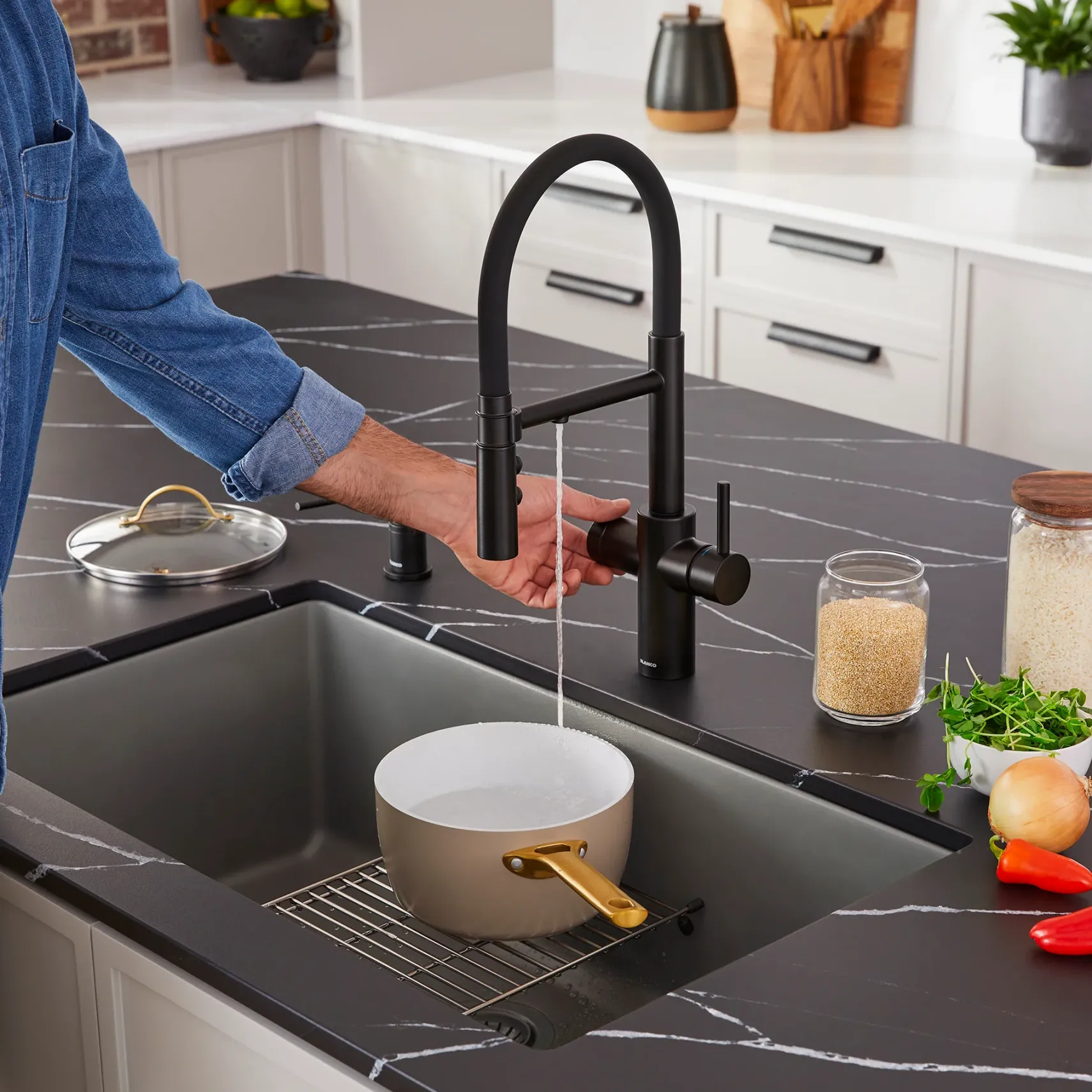 Blanco Precis 32" Undermount Silgranit Kitchen Sink, Volcano Gray, No Faucet Hole, 443121