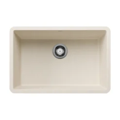 Blanco Precis 27" Undermount Silgranit Kitchen Sink, Soft White, No Faucet Hole, 527403