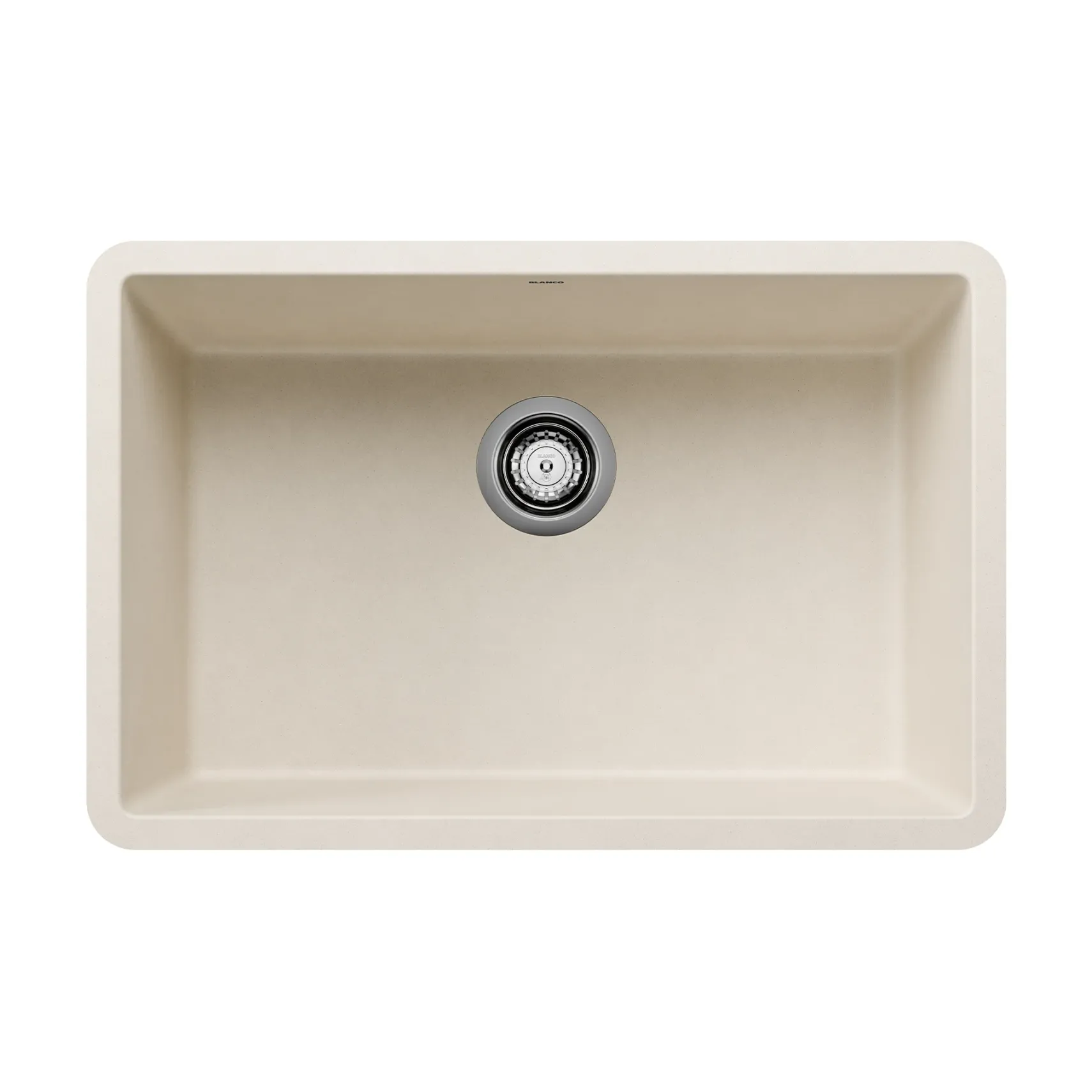Blanco Precis 27" Undermount Silgranit Kitchen Sink, Soft White, No Faucet Hole, 527403