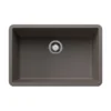 Blanco Precis 27" Undermount Silgranit Kitchen Sink, Volcano Gray, No Faucet Hole, 527412