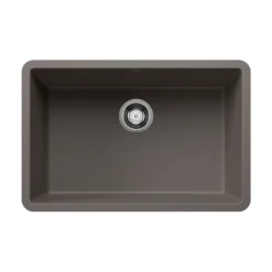 Blanco Precis 27" Undermount Silgranit Kitchen Sink, Volcano Gray, No Faucet Hole, 527412