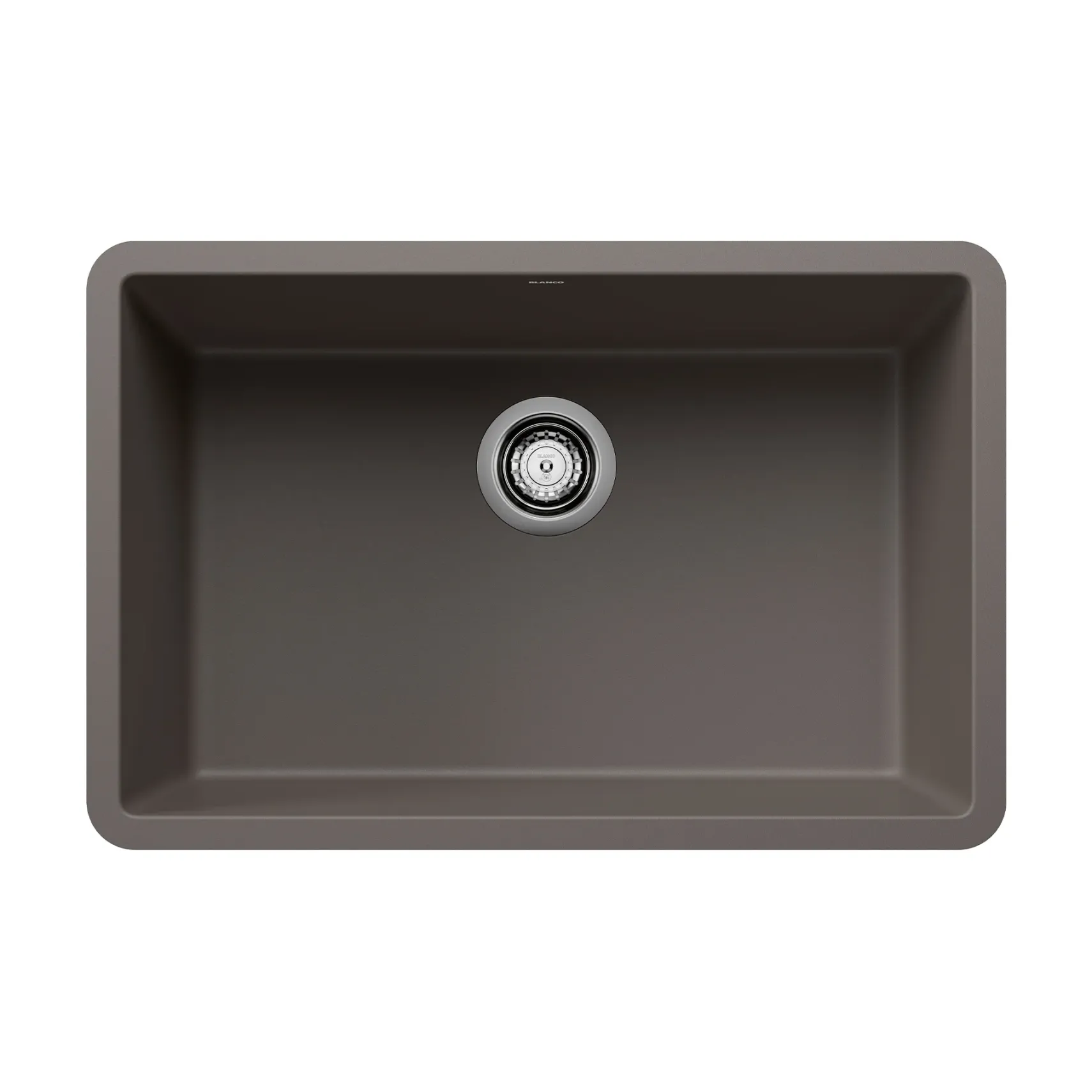 Blanco Precis 27" Undermount Silgranit Kitchen Sink, Volcano Gray, No Faucet Hole, 527412