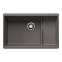 Blanco Precis 29" Undermount Silgranit Kitchen Sink, Volcano Gray, No Faucet Hole, 527415