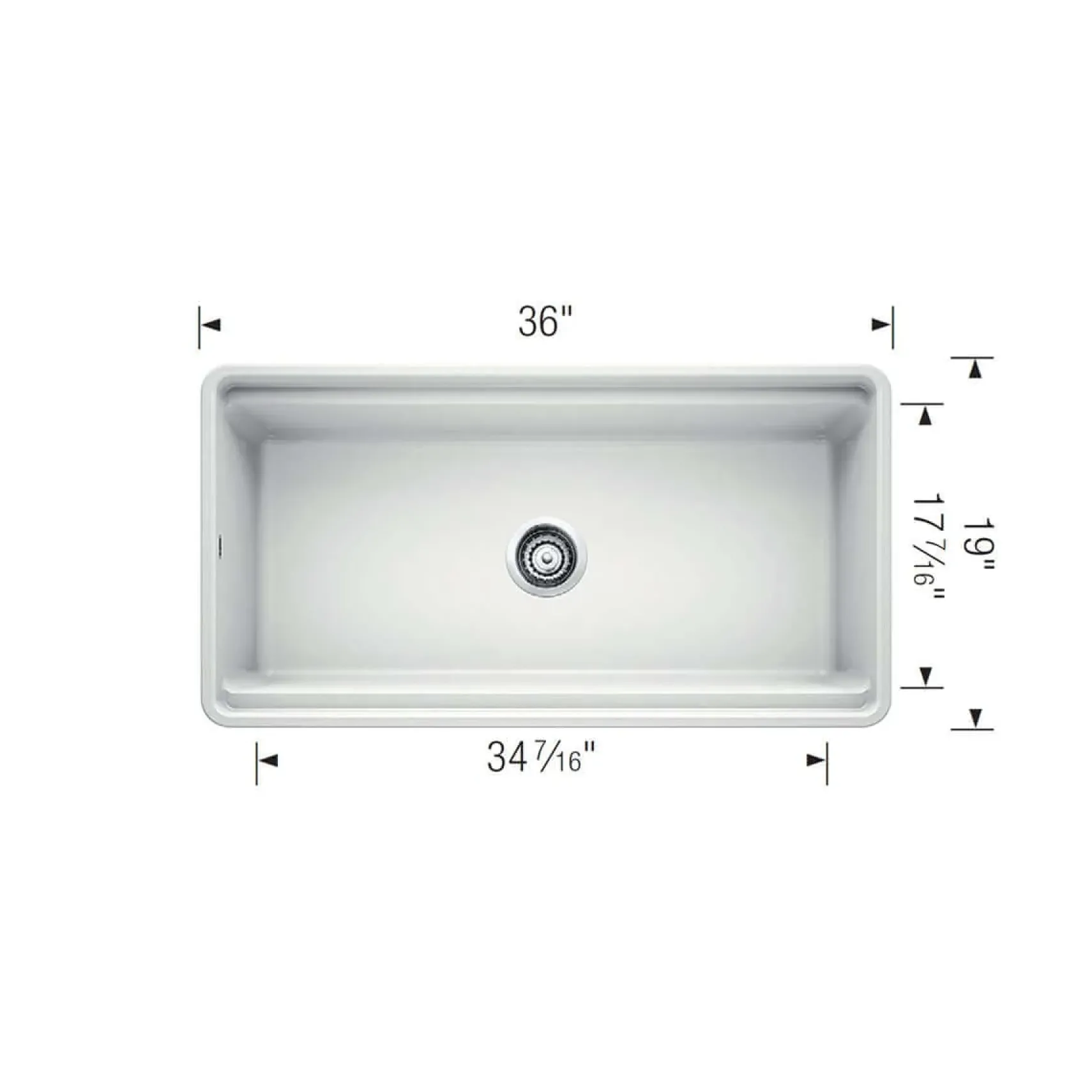 Blanco Profina 36" Fireclay Workstation Farmhouse Sink with Accessories, White, 523026