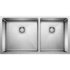 Blanco Quatrus 33" Undermount Stainless Steel Kitchen Sink, 60/40 Double Bowl, Satin Polish, 18 Gauge, No Faucet Hole, 443150