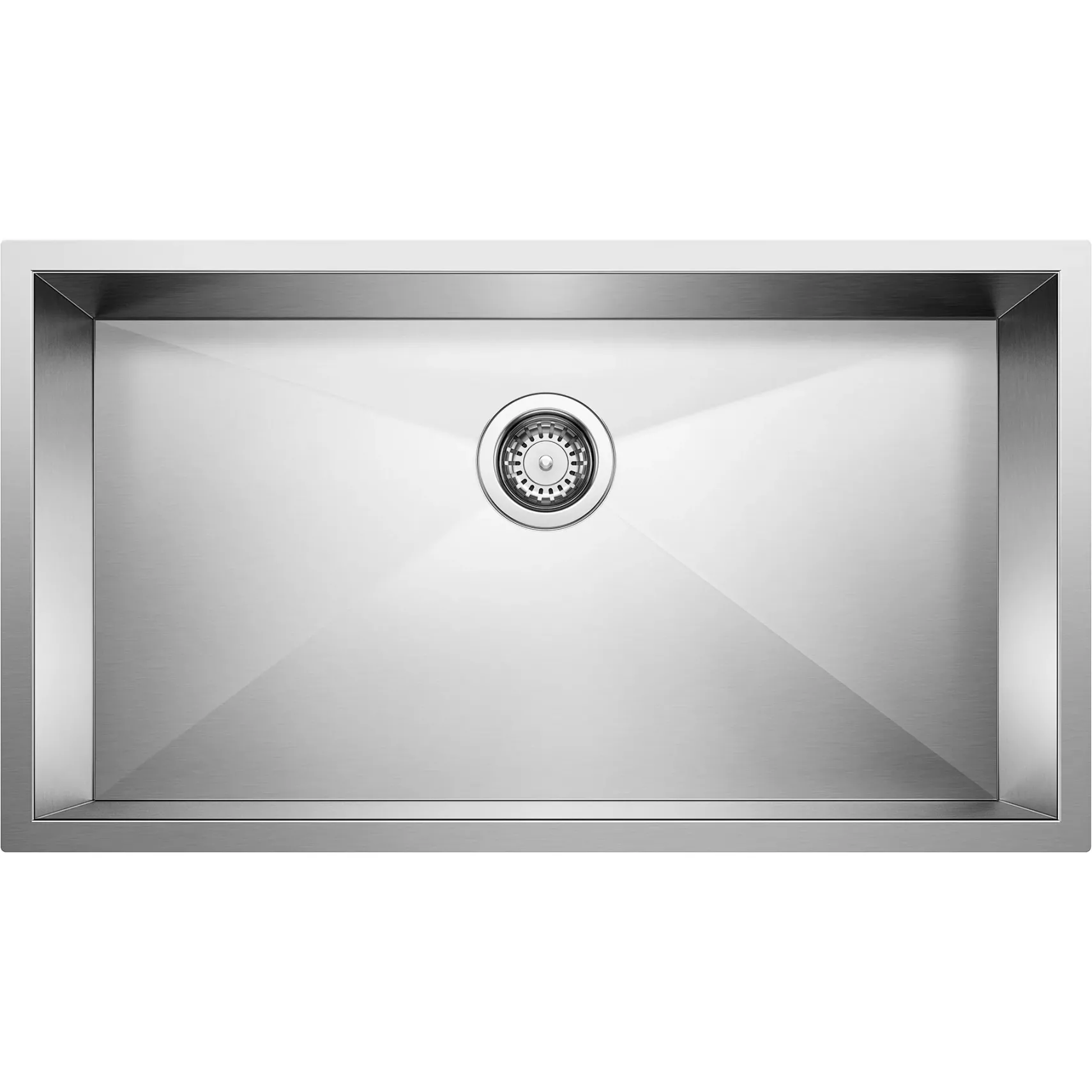 Blanco Quatrus 32" Undermount Stainless Steel Kitchen Sink, Satin Polish, 18 Gauge, No Faucet Hole, 443052
