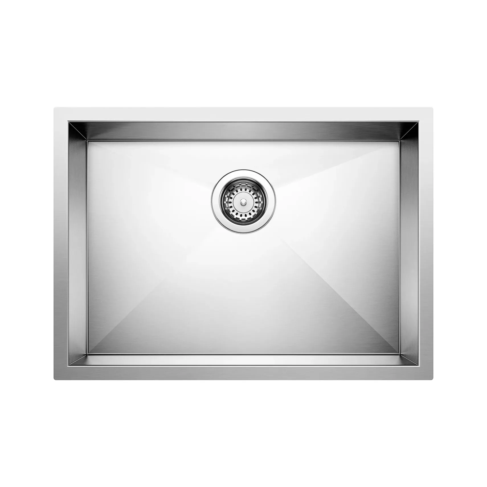 Blanco Quatrus 25" Undermount Stainless Steel ADA Kitchen Sink, Satin Polish, 18 Gauge, No Faucet Hole, 443047