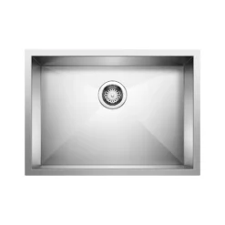 Blanco Quatrus 25" Undermount Stainless Steel Kitchen Sink, Satin Polish, 18 Gauge, No Faucet Hole, 443051