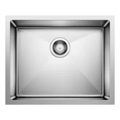 Blanco Quatrus 22" Undermount Stainless Steel Kitchen Sink, Satin Polish, 18 Gauge, No Faucet Hole, 443145