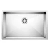 Blanco Quatrus 28" Undermount Stainless Steel Kitchen Sink, Satin Polish, 18 Gauge, No Faucet Hole, 443048