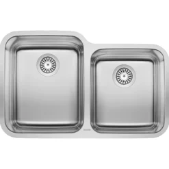 Blanco Stellar 32" Undermount Stainless Steel Kitchen Sink, 60/40 Double Bowl, 18 Gauge, Brushed Finish, 441023