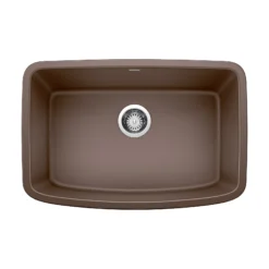 Blanco Valea 27" Undermount Granite Composite Kitchen Sink, Silgranit, Cafe, 442555