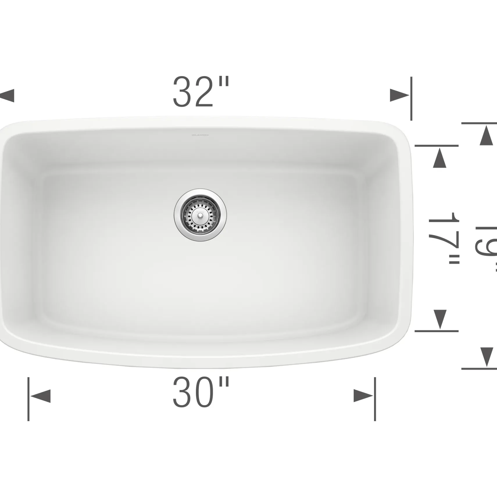 Blanco Valea 32" Undermount Granite Composite Kitchen Sink, Silgranit, White, 441773