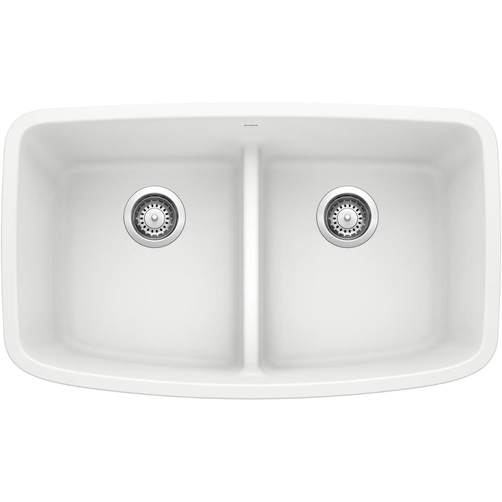 Blanco Valea 32" Undermount Granite Composite Kitchen Sink, Silgranit, 50/50 Double Bowl, White, 442199
