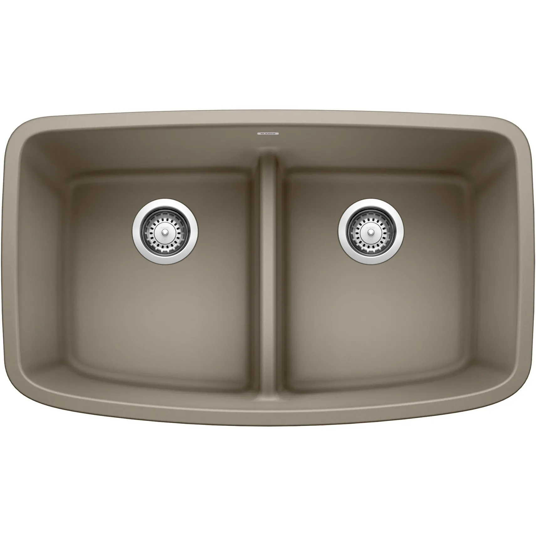 Blanco Valea 32" Undermount Granite Composite Kitchen Sink, Silgranit, 50/50 Double Bowl, Truffle, 442197