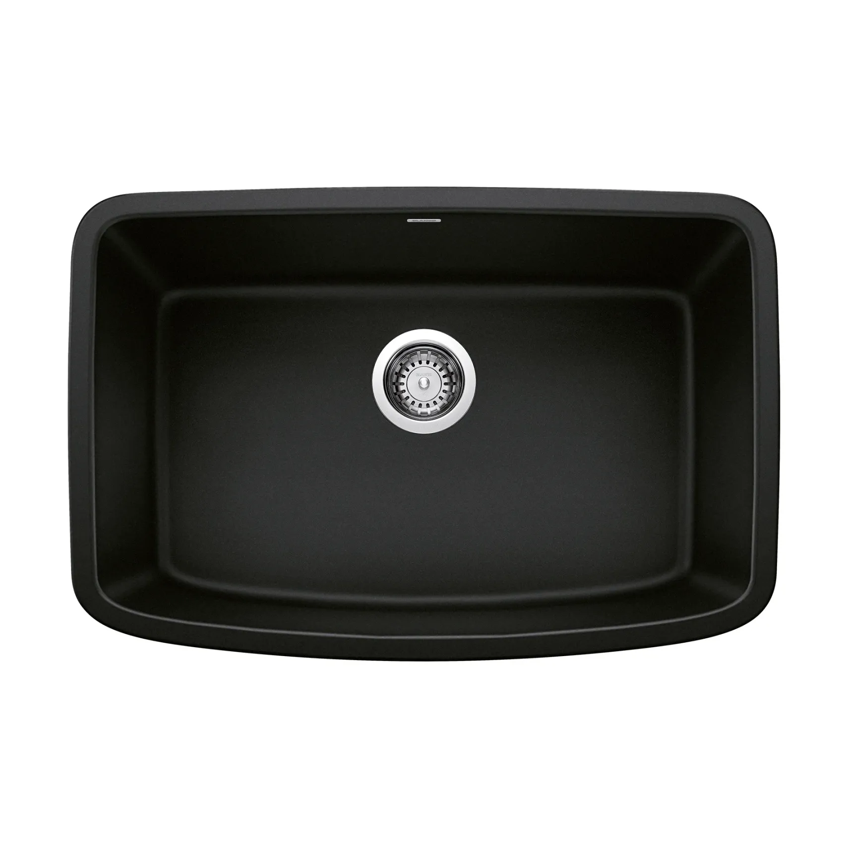 Blanco Valea 27" Undermount Granite Composite Kitchen Sink, Silgranit, Coal Black, 442941