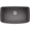 Blanco Valea 32" Undermount Granite Composite Kitchen Sink, Silgranit, Cinder, 441611